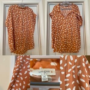 Umgee+ Peach Button Down Size 2xl